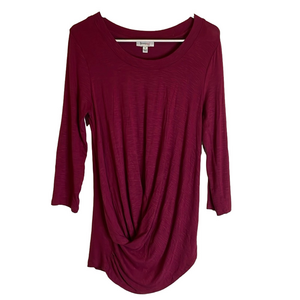 SKINNYGIRL Hannah Draped Front Top, Women’s various sizes, Red Raspberry